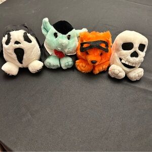 Vintage Halloween Swibco Puffkin Dracula‎ Skully Screech Trick Orange Plush